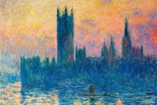 The Houses of Parliament Sunset Claude Monet Poster Print Framed Canvas Wall Art