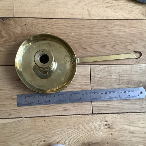 Antique brass chamber stick - antique,