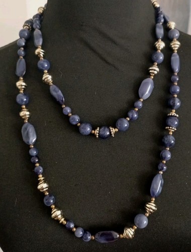 Vintage long blue gold - &, tone