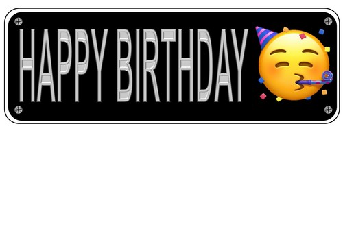 Happy birthday number plate - happy,