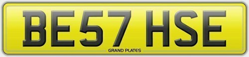 Number plate be57 - plate, hse