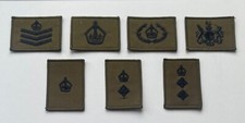Kings Crown Olive Green Rank Badge Staff Wo2 Officer Major Col Army Patch Combat