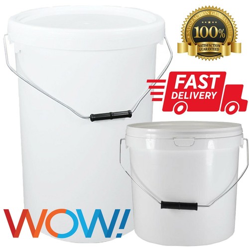 Plastic buckets tubs white - plastic,