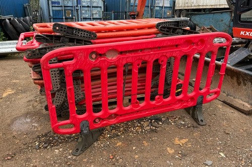 Red safety barriers plastic - red,