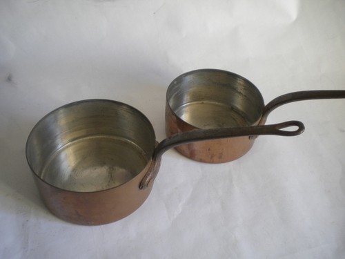 Vintage french copper pots - vintage, x