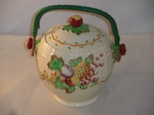 A J Wilkinson Pottery Art Deco Biscuit Barrel Clarice Cliff Fruit Basket Design