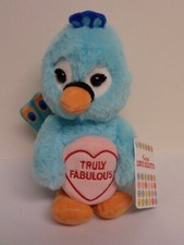Posh Paws Love Hearts Priscilla Peacock Blue Bird Plush Soft Toy Stuffed 9" High
