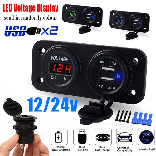 12v double usb socket dual - double,