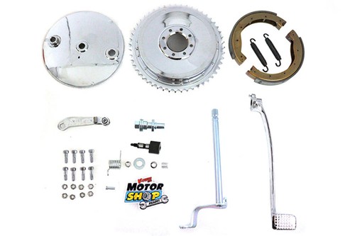 Rear drum brake kit chrome - kit, for