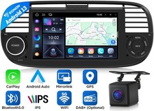 For Fiat 500 2008 2009 2010 2011 CarPlay Android 13 7" Car Stereo Radio GPS +CAM