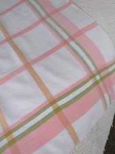 Vintage Tablecloth Pink Green
