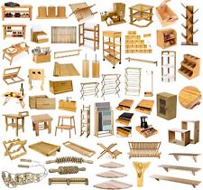 Bamboo Wooden Kitchen Storage Organiser Tools Bread Bin Cabinet Cutlery Airer