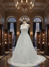 Women's Size 10 Wedding Dress With Lace Jacket White Colour