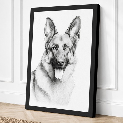 German shepherd portrait - german,