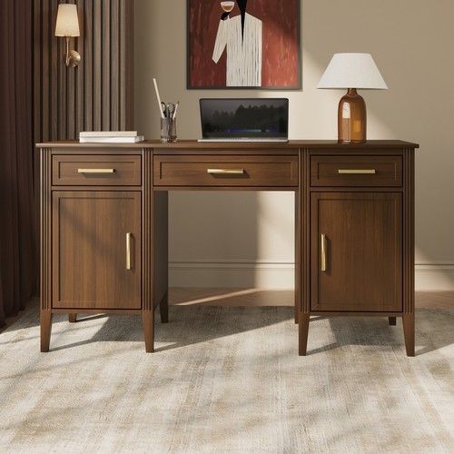Walnut office desk with - walnut,