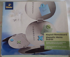 TCHIBO Brushed Stainless Steel Days of the Week Magnet Memo Boards + 20 Magnets