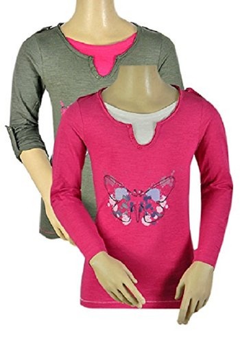 Girls butterfly print mock - print,