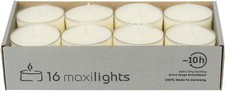 Wenzel 16 Max Light Tea Light Clear 56mm Maxi Candles Jumbo Lights 10 Hour Burn
