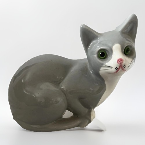 Elpa alcobaca grey ceramic cat - ceramic,