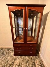 Vintage Solid Cherry Wood Cabinet with working lights