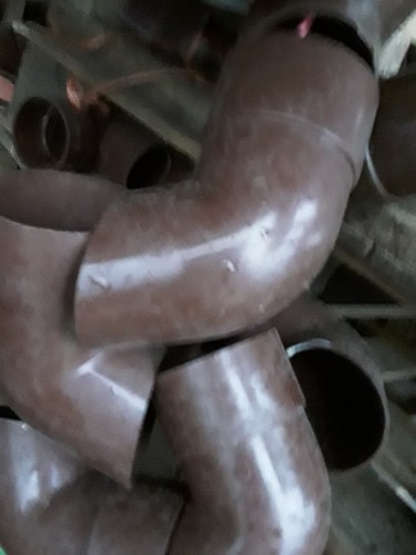 Dirty brown round down pipe - round,