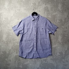 Melka Shirt Men's XL Heather Grey Linen Short Sleeve Collared Outdoor Button-Up