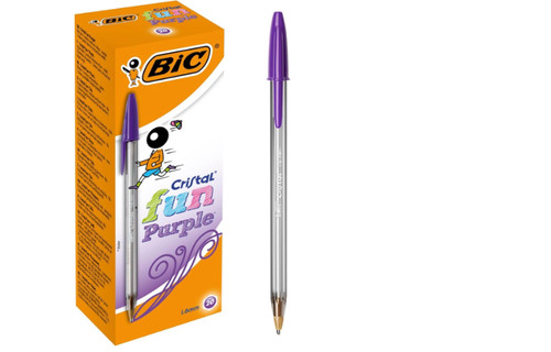 Bic cristal fun 6mm - cristal, purple