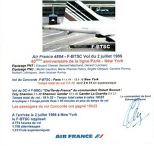 CONCORDE Pilot Signed Édouard Chemel Flight Certificate AIR FRANCE NY 1986 EP14
