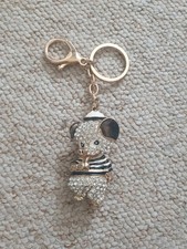 Little pig with a hat and top rhinestones keyring bag/backpack charm women girls