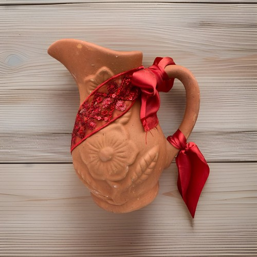 Red clay jug - red,
