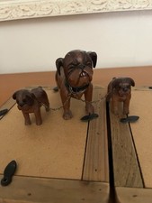 Dogs Wooden Carved Dog Boxer Statue/Figure