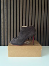 Christian Louboutin Bella Top 100 Beau Velours Ankle Boots Taupe UK 6.5 EU 39.5