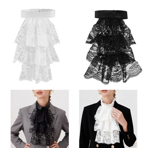 Lace jabot and - lace, cuffs