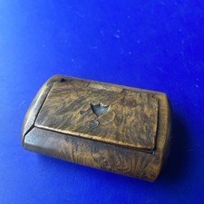Antique Wooden Carved Wood Snuff Box Walnut  treen George 111