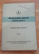 Mercedes Benz Type 170 S-V Owners Instruction Manual Edition A 1949 - 1955