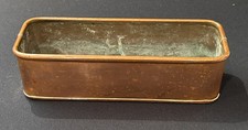 ANTIQUE VICTORIAN 11.5" COPPER WINDOWSILL LEDGE FLOWER HERB TROUGH PLANTER 