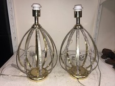 Nice  Pair of Metal Gold Glass