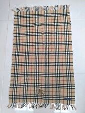 Burberry Baby Small Blanket Pram Nova Check Wool Beige Fringe Luxury 1