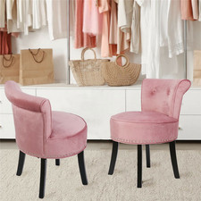 Velvet vanity stool with low - vanity,