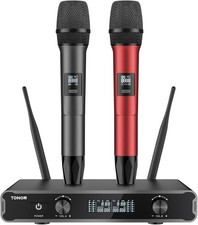 TONOR Wireless Microphones, Cordless Dual Handheld Dynamic Karaoke Singing TW450
