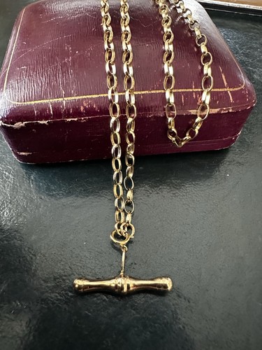 Vintage gold belcher bar - 9k, t-bar