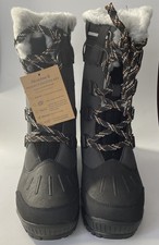 NIB Bearpaw Desdemona Women's Waterproof Winter Snow Boots Black Wool Blend Sz 8