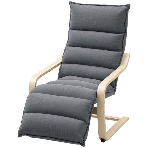 Homcom birch wood lounge - birch,