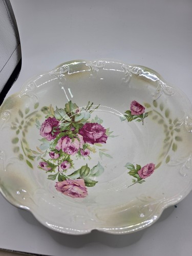 Antique floral wash - antique, bowl