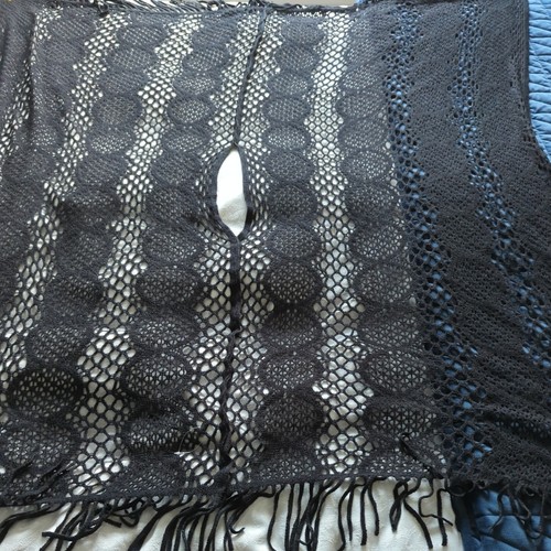 Bnwt black poncho shawl - black,