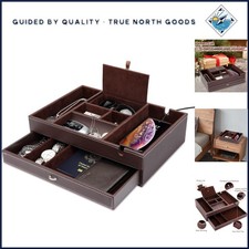 Nightstand Valet Tray in Brown
