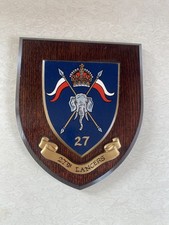 ROYAL LANCERS 27th WOODEN MESS WALL PLAQUE Military Shield
