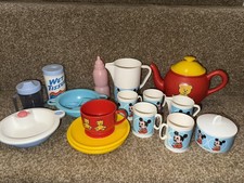 Vintage Retro Plastic Toy Tea set pieces (mixed) in assorted colours