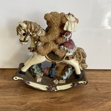 Vintage Regency Fine Arts Rocking Horse Travelling Teddy Figurine 11cms High