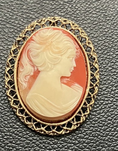 Vintage cameo brooch - vintage,